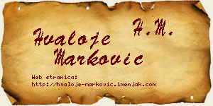 Hvaloje Marković vizit kartica